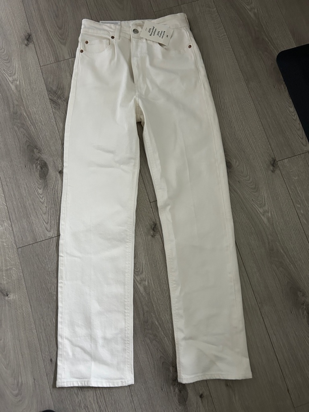 H&M White Straight Leg Jeans